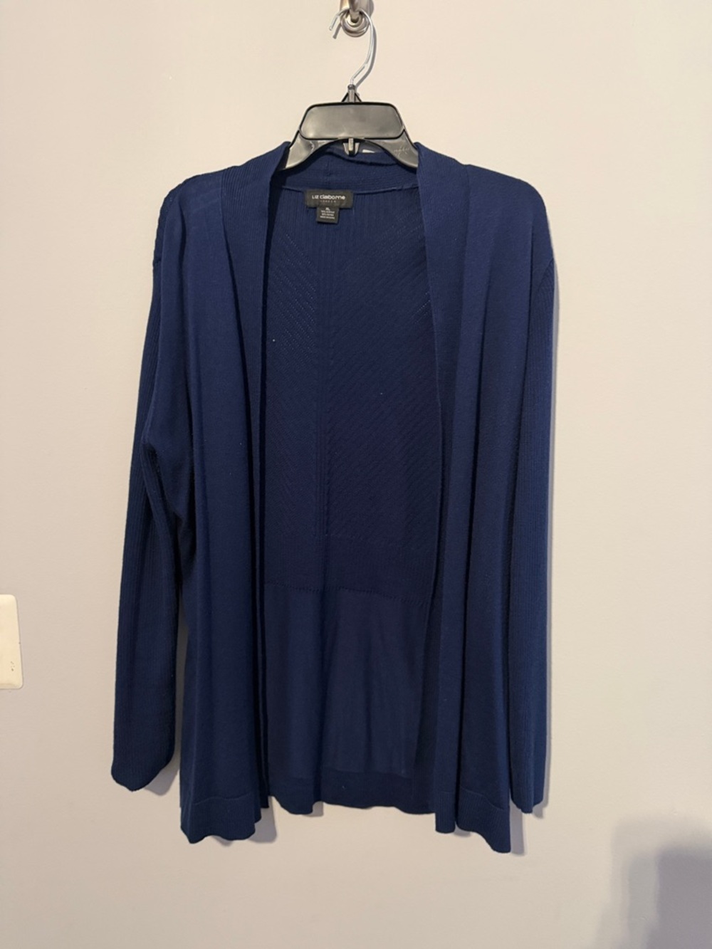 Liz Claiborne Deep Navy Open Cardigan